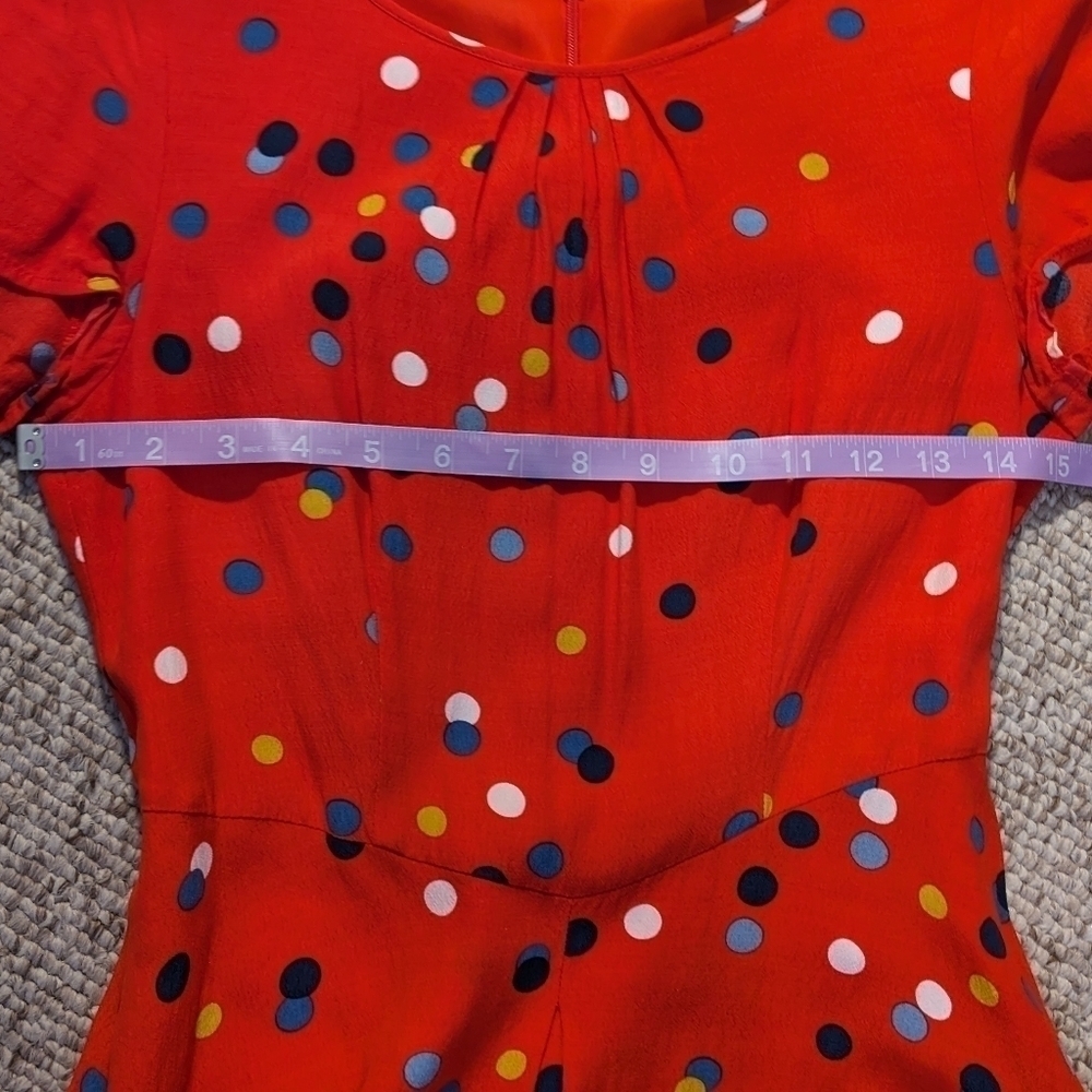 Boden dark orange polka dots dress, size 2 - Picture 4 of 9
